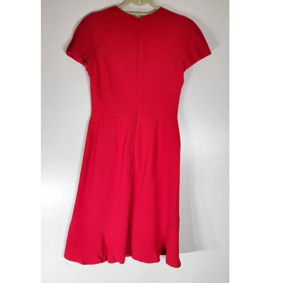 Alexander McQueen Red Viscose Skater Dress, Womens Size 42 Italy / US 6 - Picture 3 of 7